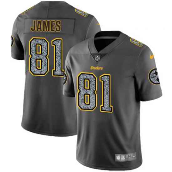 Nike Steelers #81 Jesse James Gray Static Mens NFL Vapor Untouchable Game Jersey